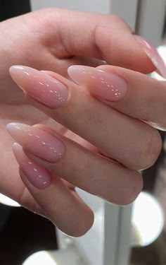 Neutral Nails Acrylic, Almond Acrylic Nails, Blue Nail, Jelly Nails, Nail Swag, Pink Nail