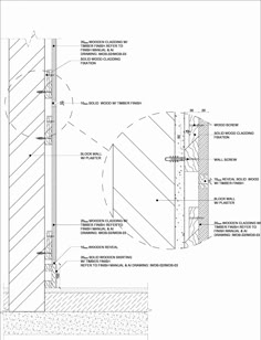 an architectural drawing showing the details for a wall