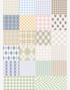 an assortment of different plaid patterns