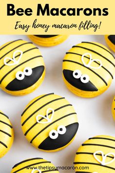 bee macarons Macarons Filling Recipe, Macarons Easy, Easy Macaroons Recipe, French Macaroon Recipes