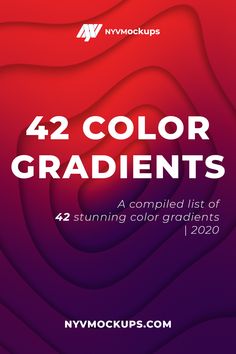 the cover of 42 color gradants, featuring wavy lines in purple and red