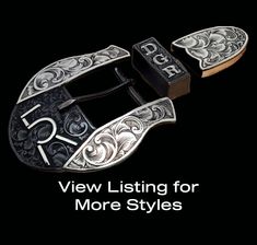 "Lead time: 4 weeks Welcome! Please read ENTIRE item description and see all pictures for some examples. Message us for help with any questions Base price of $600 which includes: *Three-piece steel ranger buckle, keeper, and tip to fit 1.5\" or 1\" width belts (choice of buckle shapes - see last pic, buckle dimensions in next-to-last picture, larger number is left to right measurement, smaller number is top to bottom measurement) *Your overlaid brand or initials on the buckle *Standard engraved scrollwork (does not include engraving around brand - this can be selected from drop-down box for an additional $100) *Metal overlay in your choice of nickel, copper, brass (or a combination), (or sterling silver for an additional price) *Steel keeper engraved with scrollwork, OR overlaid nickel/cop Ranger Belt, Cowboy Buckle, Custom Belt Buckles, Cattle Brands, Nfr Fashion, Character Letters, Light Film, Western Belt Buckles, Custom Belt