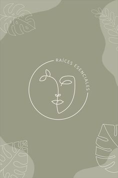 the logo for racies essentials is shown in white on a green background with leaves