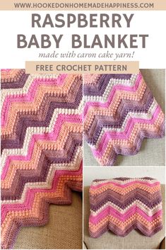 a crocheted baby blanket is shown with the text, free crochet pattern