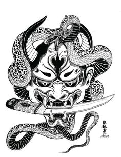 Hannya Maske Tattoo, Small Japanese Tattoo, Hannya Maske, Japanese Tattoo Meanings, Japanese Tattoo Words, Japanese Tattoo Women, Oni Mask Tattoo, Oni Tattoo