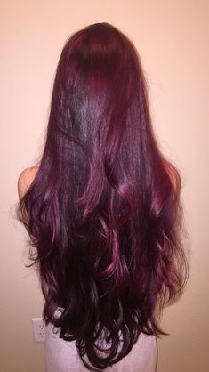 Berry Hair Color Plum, Red Purple Hair, Raspberry Hair, Dark Pink Hair, Hair Color Underneath