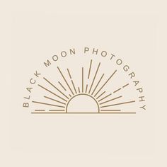 the black moon photography logo is shown in brown and white, with sunbursts on