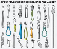 the zipper pullers for pockets, bags and jackets