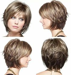 Cabello corto-Bob Sanggul Modern, Short Layered, Bob Hairstyles For Fine Hair, Short Bob Haircuts, Short Hair With Layers, Refashion Clothes, Short Bob Hairstyles