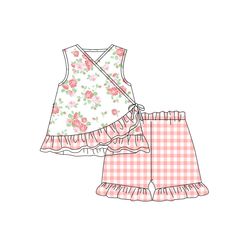 RTS!!! Spring Cotton Sets In Short Style, Cotton Spring Sets In Short Style, Short Cotton Sets For Spring, Cute Pink Short Bloomers, Cute Short Pink Bloomers, Cute Floral Print Short Sleeve Set, Spring Playwear Short Set, Spring Cotton Matching Short Set, Spring Cotton Sets With Short Length