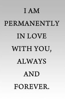 the quote for i am permanently in love with you, always and forever