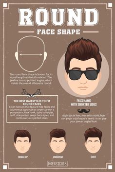 Haircut For Round Face Shape, Short Sides Haircut, Haircut For Round Face, Haircuts For Round Face Shape, Face Shapes Guide