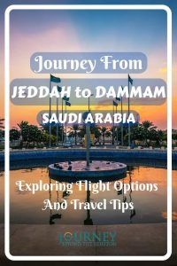 an advertisement for the journey from jeddah to damma in saudi with text overlay