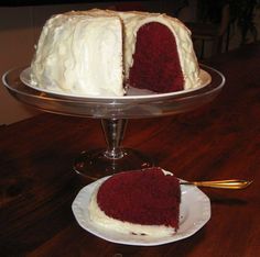 there is a cake that has been cut in half