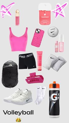 the contents of a women's sports bra top, shoes, water bottle and other items