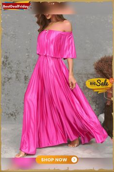 Off Shoulder Pleating Maxi Dress P7404965641 Spring Off-shoulder Pleated Maxi Dress, Casual Pleated Maxi Dress For Party, Pleated Maxi Dress, Off Shoulder Dress, Strapless Dress, Off Shoulder, Shop Now, Maxi Dress