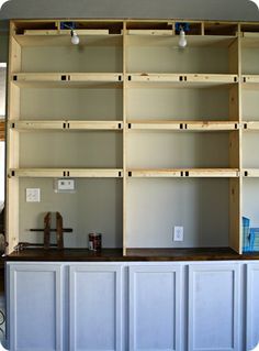 the shelves are made out of plywood boards