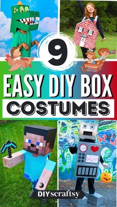 the 9 easy diy box costumes for kids that are great to make and sell