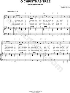 the christmas tree sheet music for choir