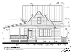 the elevation plan for a small cabin house