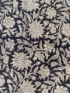 black and white floral print fabric