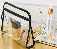 Clarity Clear Small Pouch - Clear Makeup Travel Case, Makeup Pouch – TRUFFLE Transparent Clutch, Clear Travel Bag, Cosmetic Train Case, Flight Essentials, Clear Makeup Bags, Makeup Travel Case, Large Clutch, Vanity Organization, Transparent Bag