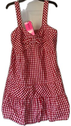 Betsey Johnson Floral Dress, Red And White Gingham, Betsey Johnson Dress, Vintage Betsey Johnson, Lace Trim Dress, Betsey Johnson Dresses, Womens Cocktail Dresses, Flare Mini Dress, Silk Mini Dress