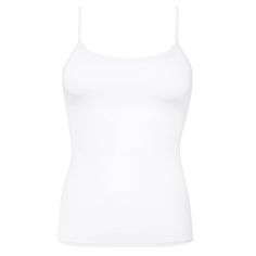 Thin straps tank cotton CALIDA Natural Comfort Basic White Tank Top, White Cami Top, 90s Minimalism, White Cami Tops, Noodle Strap, White Sleeveless Shirt, Cotton Camisole, White Cami, Comfortable Tops