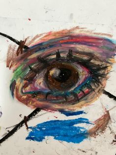 an eye painted on the side of a wall