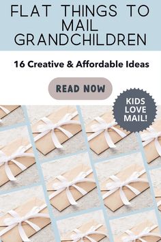 an ad for the kids's love mail, with pictures of envelopes tied in white