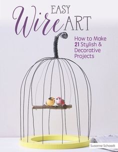 an easy wire art book cover with two birds in a birdcage and the title how to make decorative projects