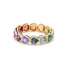 Rainbow sapphire emerald heart eternity band ring 14K gold | Natural bezel set emerald ring | Heart shape eternity band | Rainbow ring gold STONE DETAILS : ✦ Gemstone : Rainbow Sapphire, Emerald, Peridot, Amethyst, Garnet, Tanzanite ✦ Gemstone Type : Natural ✦ Gemstone Size : 4 MM ✦ Gemstone Shape : Heart cut ✦ Number of gemstones : 14 ✦ Gemstone Weight : 4-5 carats ✦ Gemstone Grade : AAA METAL DETAILS : ✦ Metal : 14K/18K Gold ✦ Metal Color : Yellow / White / Rose Gold ✦ Setting : Bezel Setting Gemstone Eternity Band As Gift, Fine Jewelry Stackable 14k Gold Gemstones, Fine Jewelry 14k Gold Stackable Gemstones, 14k Gold Eternity Band With Gemstone As Gift, Yellow Gold Heart Cut Multi-stone Jewelry, Heart Cut Multi-stone Yellow Gold Jewelry, 14k Gold Eternity Band With Bezel Setting As Gift, Ring Heart Shape, Rainbow Ring