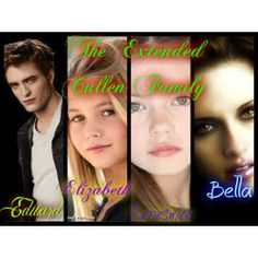 an image of the twilight saga movie poster with four different characters and their name on it