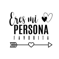 an arrow with the words ers mi personaa favorita in black and white