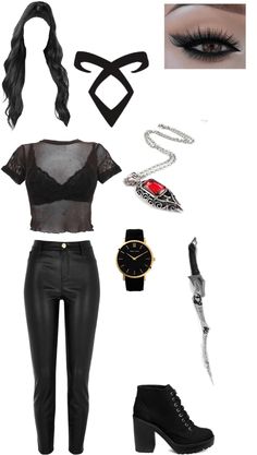 Shadow Hunter Outfit, Shadowhunters Inspired Outfits, Shadowhunters Outfit Ideas, Shadow Hunters Outfit, Shadowhunter Outfit, Isabella Lightwood, Half Up Ponytail, Supernatural Inspired Outfits