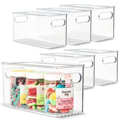 PRICES MAY VARY. Perfect for organizing: These bins are perfect for creating calm, clean and organized spaces. Great for upper cabinets & pantry shelves, for organizing fridge/freezer, cabinet storage or anywhere in youre home. Ideal to use for yogurts, baby food, pouches, canned foods, granola bars, nuts, dry goods. Also good for towels, utensils, forks, spoons, straws, makeup. Organizing Made Easy: Storage bins come in a variety of sizes to help make organizing easy and fashionable. So easy to Organizing Fridge, Organizing Kitchen Pantry, Freezer Cabinet, Makeup Organizing, Pantry Refrigerator, Organized Spaces, Organizing Kitchen, Closet Bathroom, Canned Foods