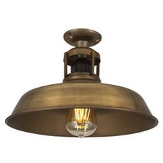 an antique brass finish ceiling light