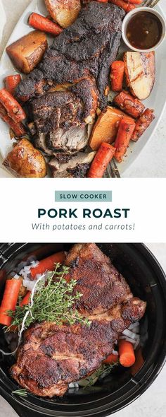 slow cooker pork roast with potatoes and carrots is the best way to cook