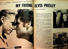 an open book with photos of elvis presley and his friend elvis presley in the movie my friend, elvis presley