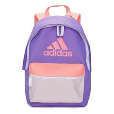 Casual Adidas Logo Standard Backpack, Casual Adidas Backpack, Adidas Sports Bag In Pink, Casual Adidas Backpack With Logo, Casual Adidas Logo Backpack, Sporty Pink School Backpack, Sporty Pink Backpack For School, Sporty Adidas Logo Backpack, Sporty Adidas Logo School Backpack