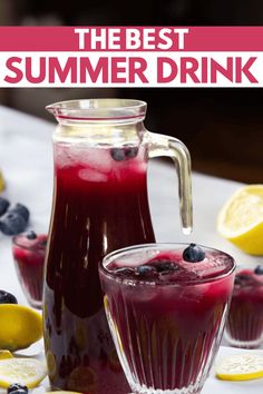 the best summer drink recipe with blueberries, lemons and raspberry juice