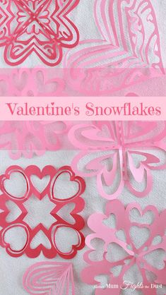 valentine's snowflakes cut out from paper