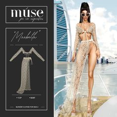 “Marbella” summer set | Patreon Sims 4 Vacation Clothes Cc, White Beach Wear, Die Sims 4, Cc Sims4, Sims Clothes, Fashion Poster Design, Pelo Sims, Sims 4 Cc Makeup, Sims 4 Dresses