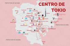 a map of tokyo with all the major attractions and places to see on it in english