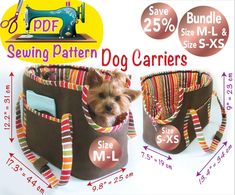 the sewing pattern for this dog carrier is easy to sew, and has multiple pockets