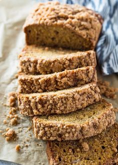 slices of banana bread stacked on top of each other