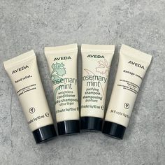 New Bundle Of Aveda Products! Rosemary Mint Shampoo Rosemary Mint Conditioner Damage Remedy Hair Treatment Hand Relief Moisturizing Cream Aveda Products, Rosemary Mint Shampoo, Mint Shampoo, Aveda Hair, Aveda Color, Hair Repair Mask, Hair Masque, Rosemary Mint, Damaged Hair Repair