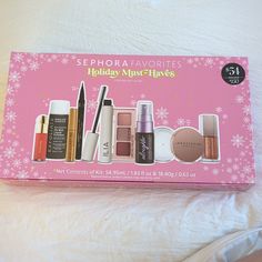 This Is A Sephora Favorites Box Brand New Sealed. The Value Of This Is Incredible You Get A Full Size Kvf Liquid Liner Waterproof Black, A Full Size Ilia Mascara And A Full Size Anastasia Brow Wax. Also Included Are Deluxe Sample Sizes Of:A Fenty Bomb Lip In Fenty Glow, Grande Cosmetics Lash Serum 4 Week Supply, Natasha Denona Baby Retro Palette, Paula's Choice Exfoliant, Rare Beauty Soft Pinch Liquid Blush In Joy And Urban Decay Make Up Setting Spray. A Great Gift For Yourself! Paula's Choice Exfoliant, Sephora Sets, Ilia Mascara, Sephora Eyeshadow Palette, Rare Beauty Soft Pinch, Retro Palette, Soft Pinch Liquid Blush, Sephora Eyeshadow, Christmas Shots