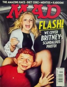 the cover of mad flash magazine with a young man and woman on it's back