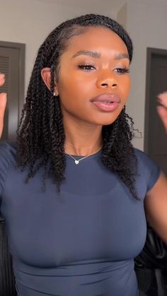 Kris Lee (@kriisleee) | TikTok Mini Twist Added Hair, Senegalese Twist Hairstyles Medium Short, Natural Twisted Hairstyles, Cuban Braids, Neck Length Natural Hairstyles, Twisted Updo For Black Women, Short Twist With Curls, Style Short Twists, Cute Short Braids Black Women